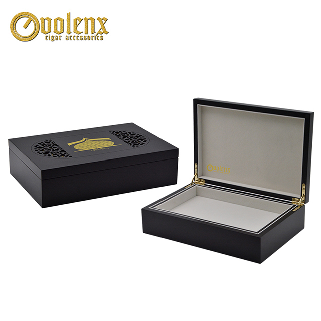 Custom Wooden Black Jewelry Packaging Box With Logo
