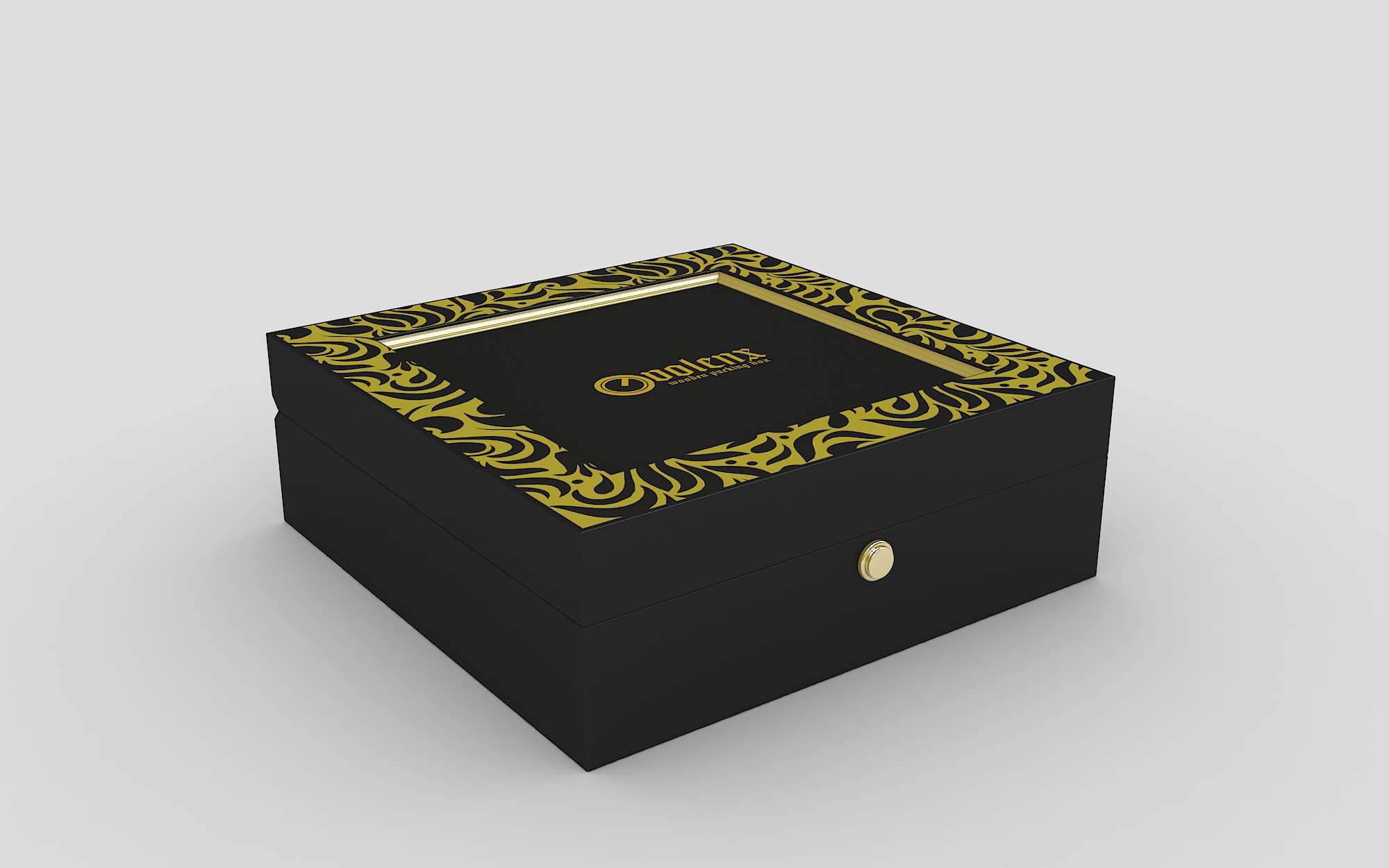 Black Custom Logo Wooden Luxury Perfume Storage Box
