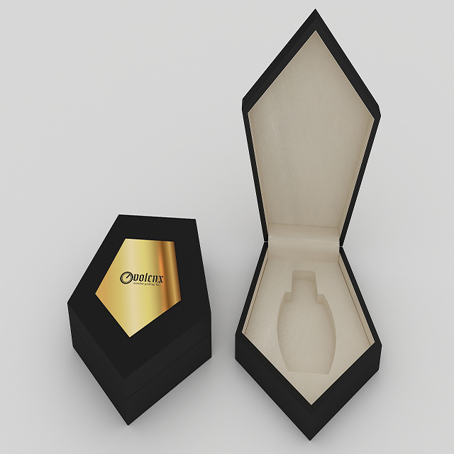 Custom Storage Unique Black Wooden Display Perfume Box Packaging