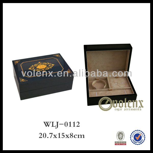 Luxury Handmade Custom Logo Printed Wooden Jewelry Gift Box for Sale 3