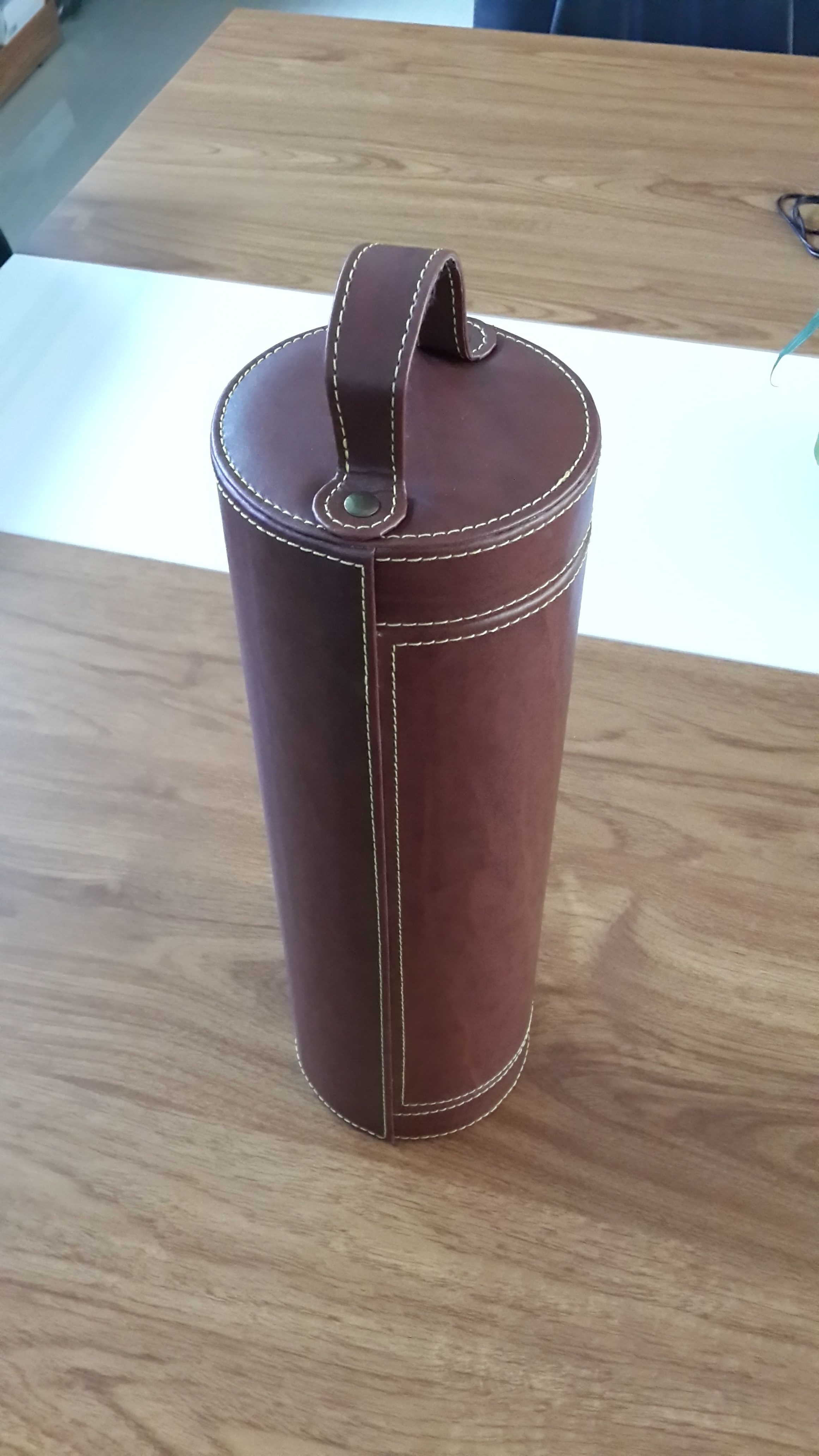 Custom wood + leather wine box 7