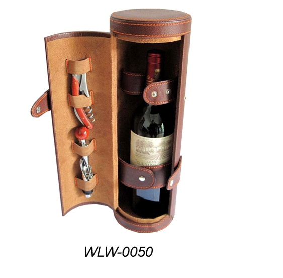 Custom wood + leather wine box