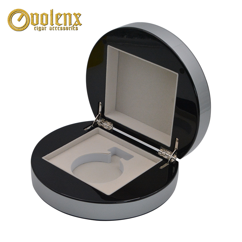 Silk print logo high glossy velvet wooden perfume box 5