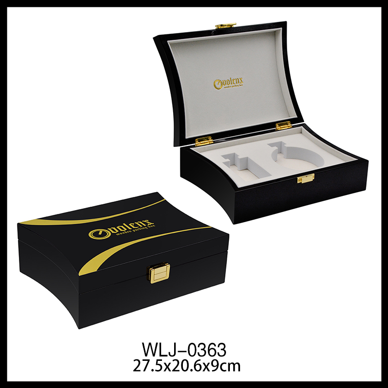 Silk print logo high glossy velvet wooden perfume box 13