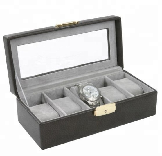 Wholesale Custom Logo Luxury Black Wooden Watch Box with Pillow 11