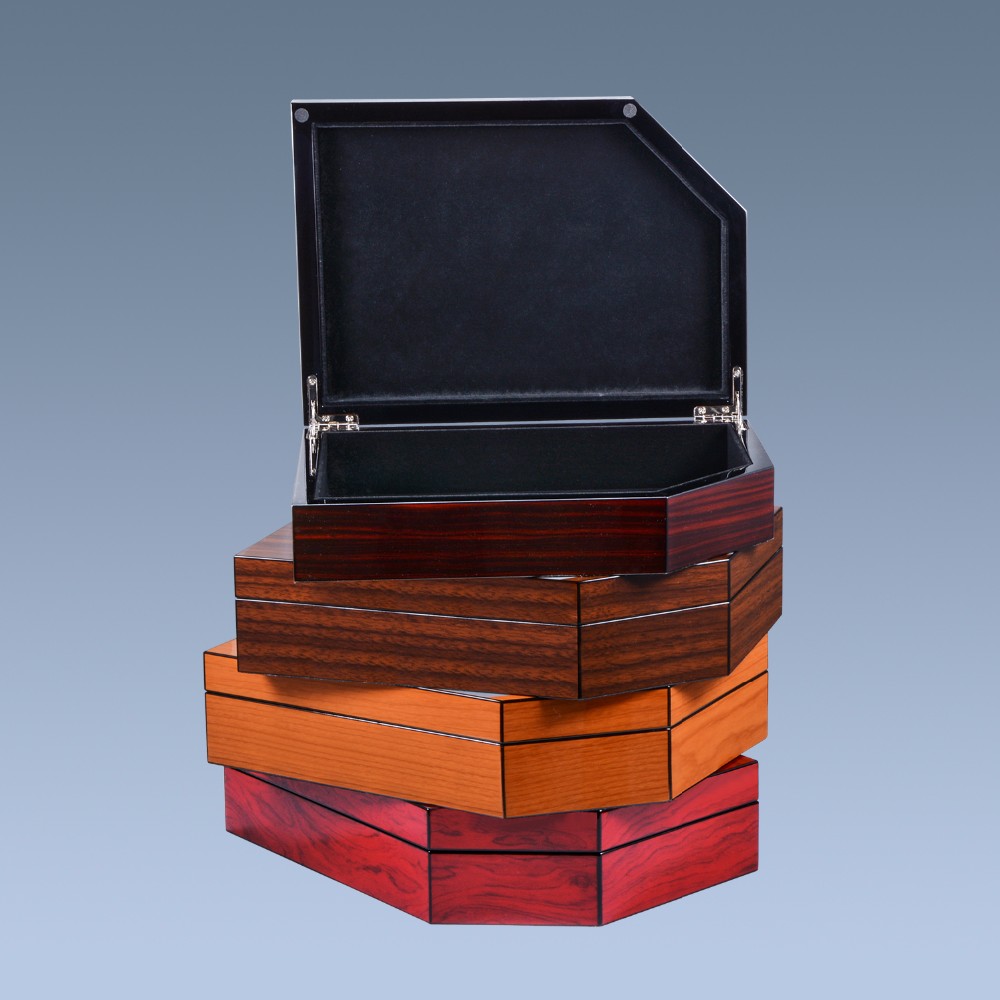 Custom logo mirror finish velvet wholesale wooden jewelry box 13