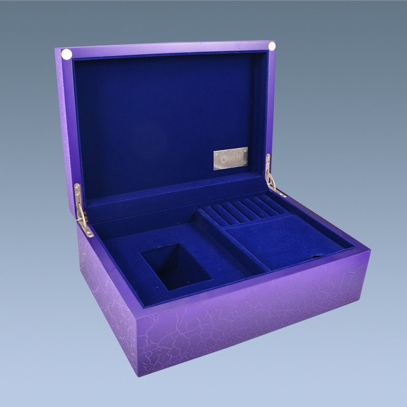 Customized size empty plastic velvet gifts cosmetics wooden box 11