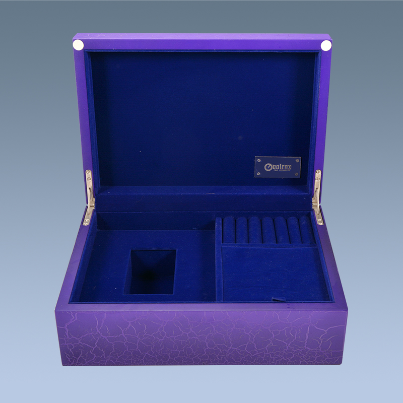 Customized size empty plastic velvet gifts cosmetics wooden box 9