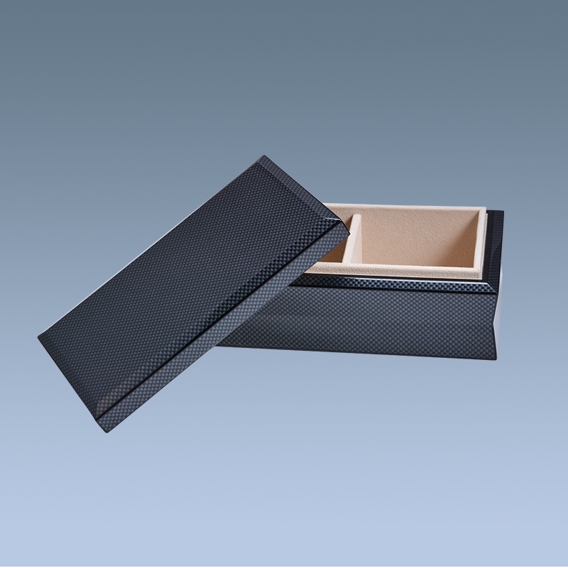 Luxury Carbon Fiber Wooden Perfume Packing Box for Two Bottles 3