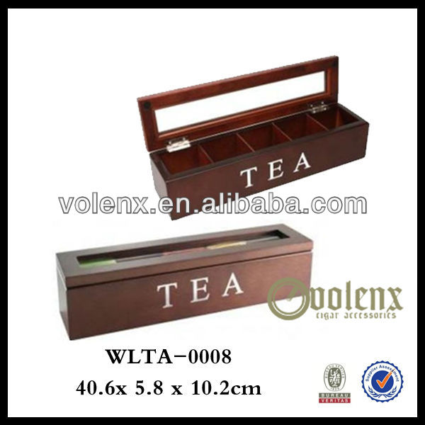Wholesale Glass Lid Wooden Tea Gift Boxes Display with SGS&BV Approved