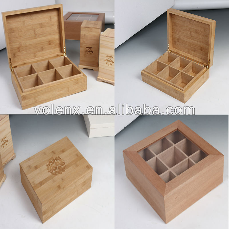 Wholesale Glass Lid Wooden Tea Gift Boxes Display with SGS&BV Approved 3