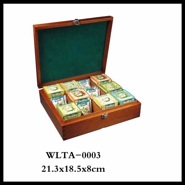 High end Promotional 4 Grids Storage wooden Tea Box 8