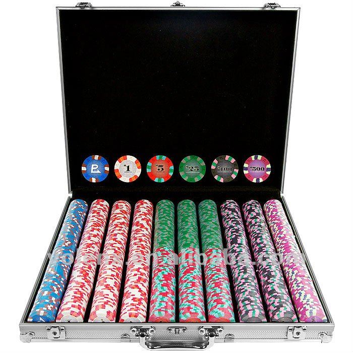 Display travel handy gift set poker chip set with wood case 7