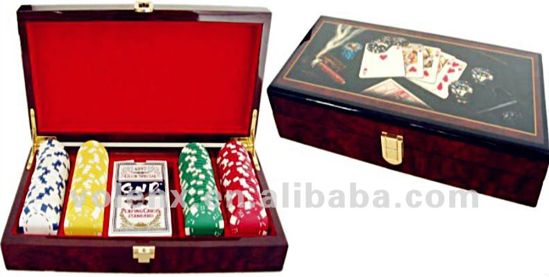 Hot-selling new design Wood Poker Chips Set box 3