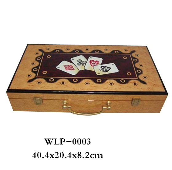 Hot-selling wooden box Texas Hold'em Poker Set in Custom Wholesale