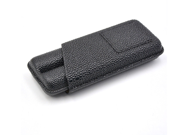 Handmade 2 CT Custom Pocket Travel Leather Cigar Case With 1pc Cigar Cutter
