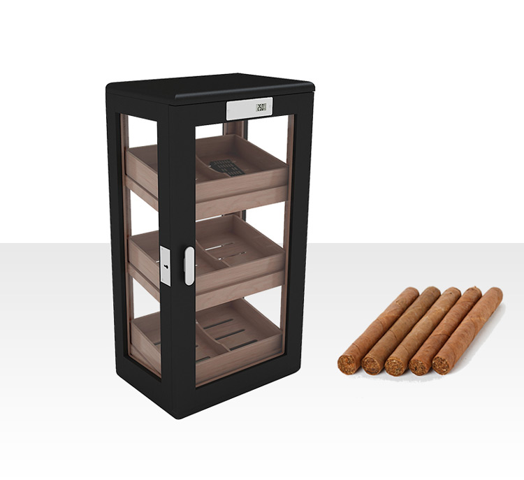 Angled three layer trays digital hygrometer & humidifier spanish cedar cigar cabinets 5