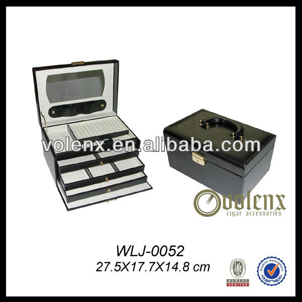 High End Portable Leather Jewelry Box For Packaging As A Gift With Custom Logo