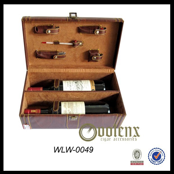 Custom metal locked wooden wine gift box