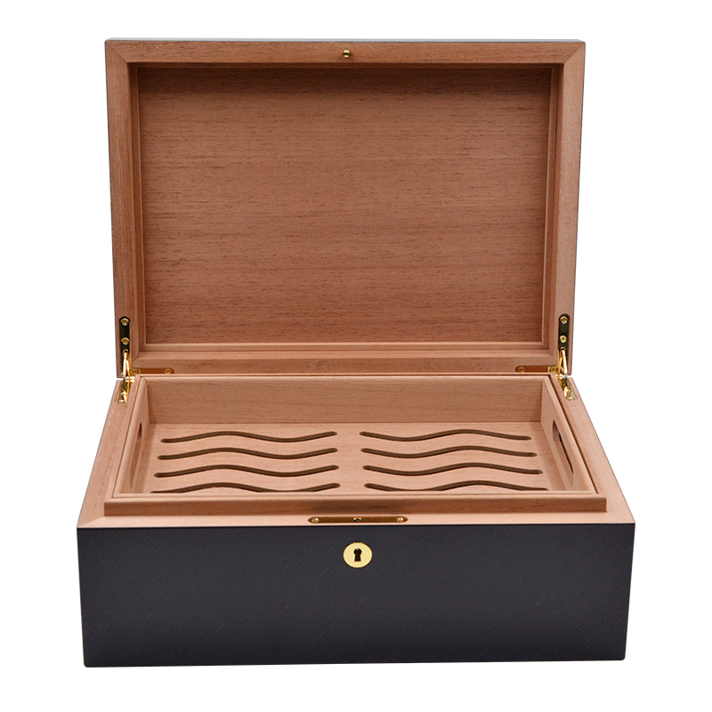 High glossy Custom Wholesale Spanish Cedar Wood Humidor Cigar Box 10
