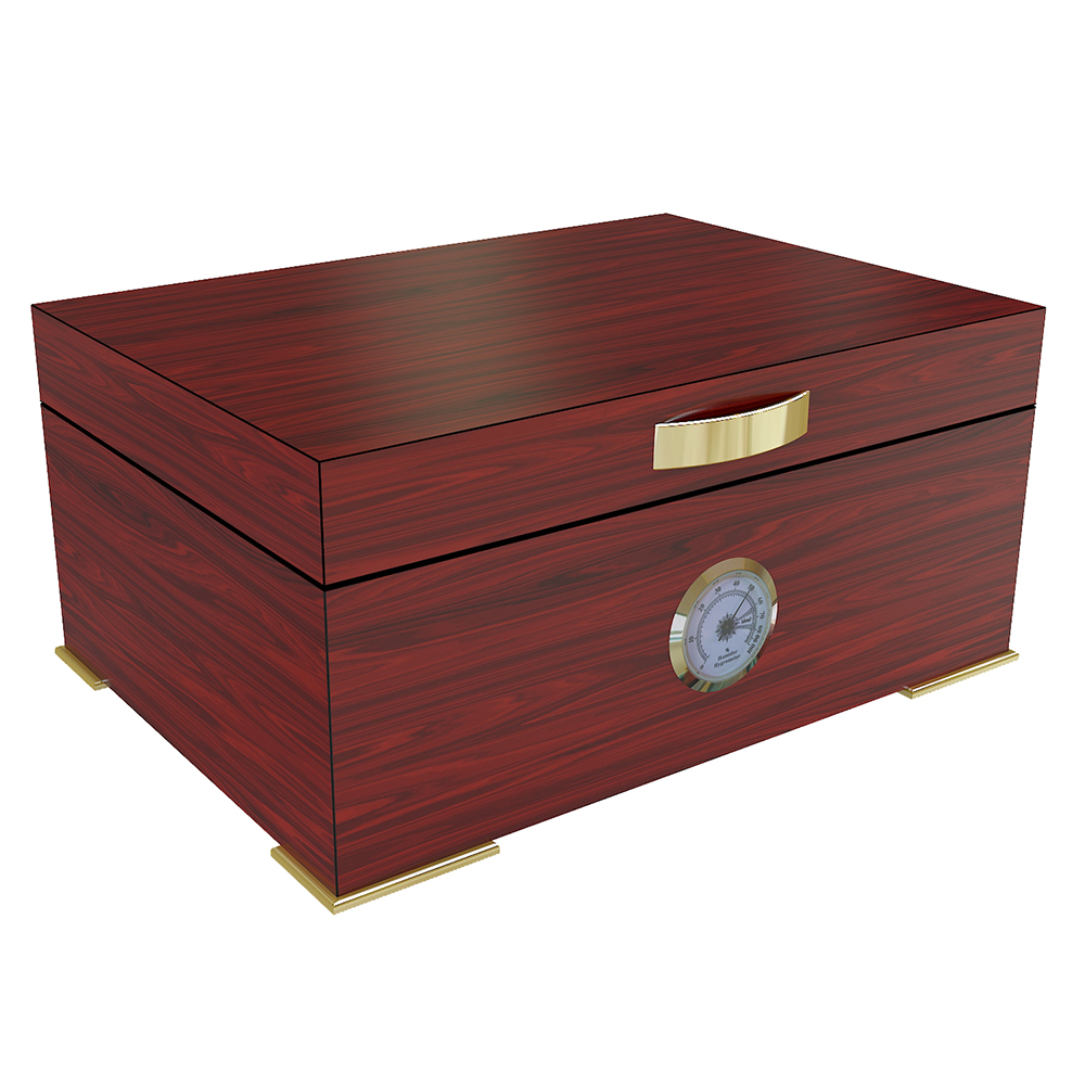 Custom logo luxury wooden cigar humidor with humidifier and hygrometer 8
