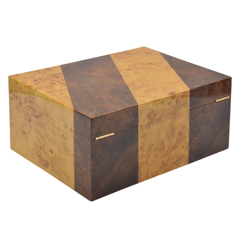 Luxury burl wood inlay humidifier cedar wood cigar box wood humidor 6