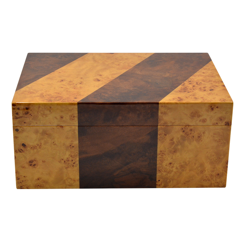 Luxury burl wood inlay humidifier cedar wood cigar box wood humidor 2