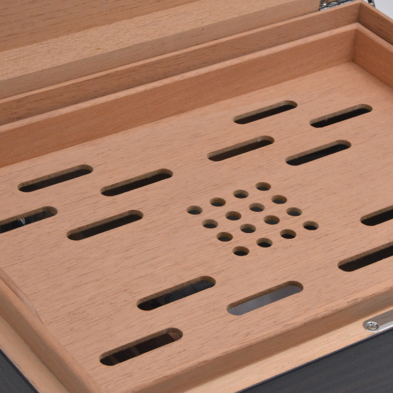 Ebony hot matt finish design humidifier cigar box humidor 12