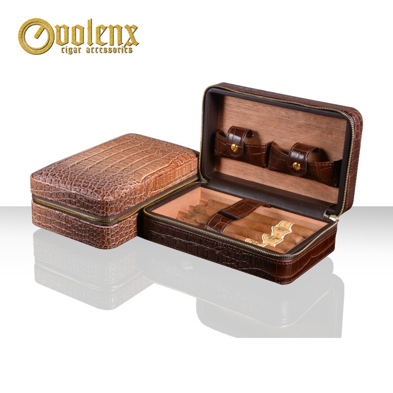  High Quality Travel Leather Cigar Case 6