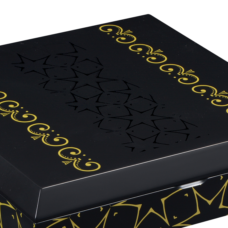 High Glossy Black  Luxury Perfume Box Printing Pattern Logo Package Box 8