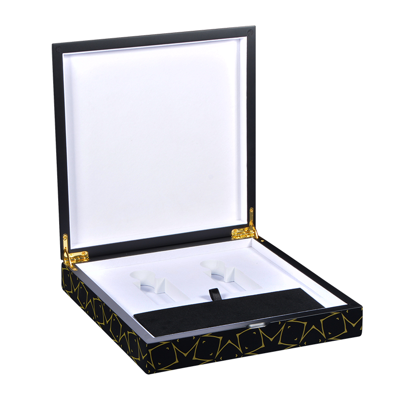 High Glossy Black  Luxury Perfume Box Printing Pattern Logo Package Box 2