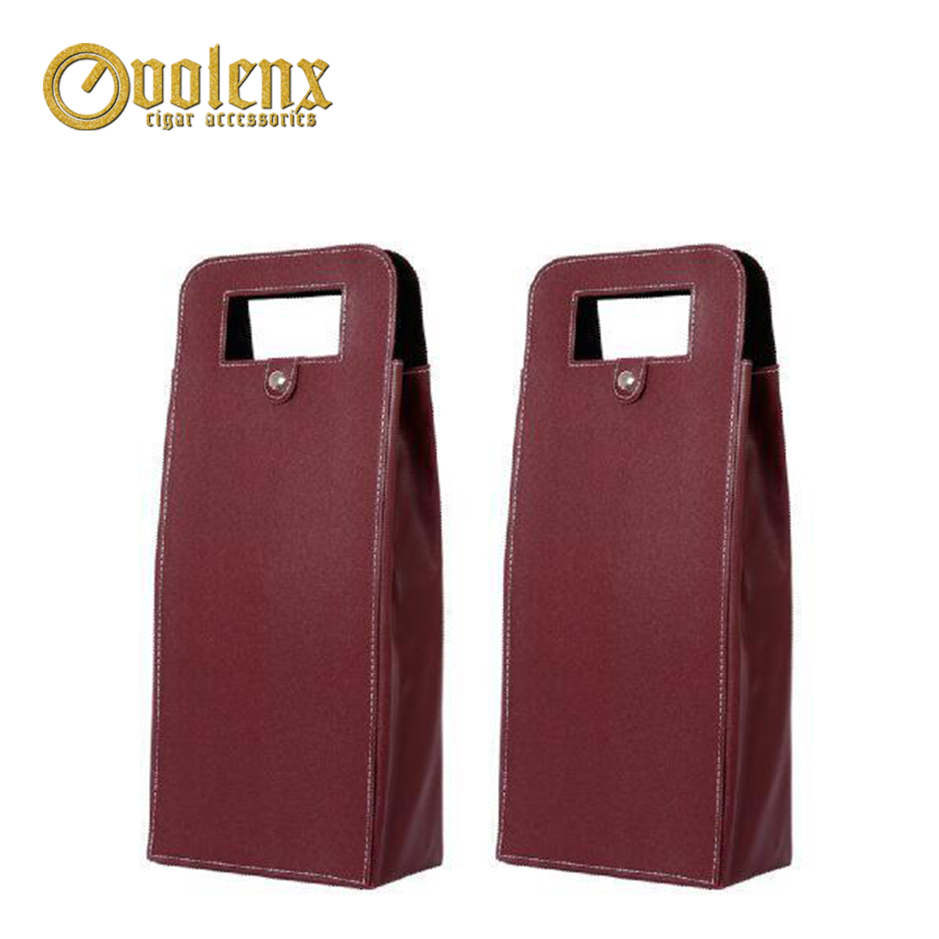 Wholesale Luxury PU Leather Wine Bottle Carrier Bag Gift Box 2