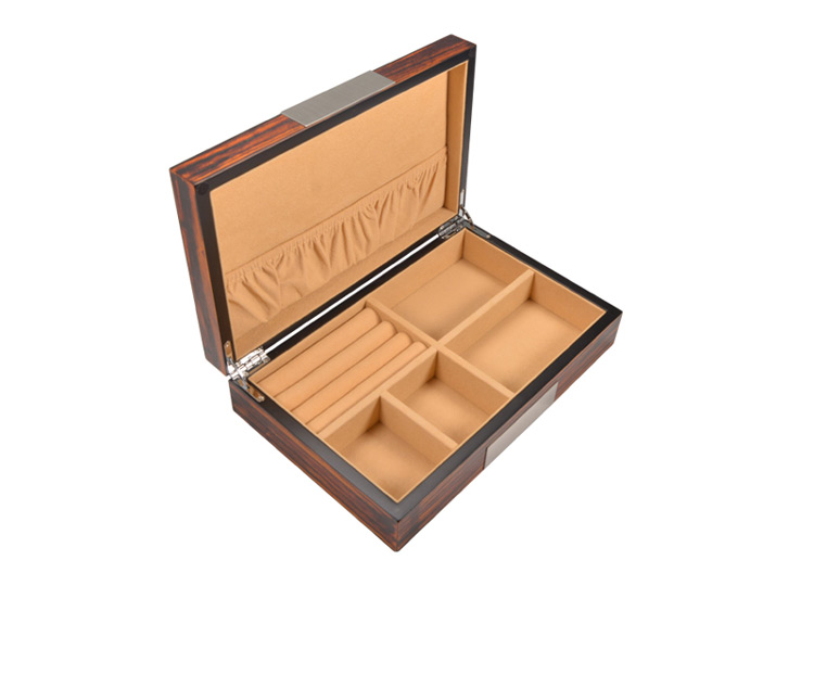 Custom logo velvet wooden packaging jewelry boxes