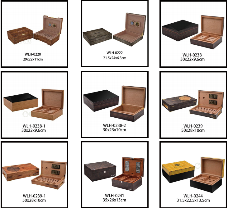 Wholeset Cigar Accessories Spanish Cedar Wood Humidor Cigar Box Custom Designs 28