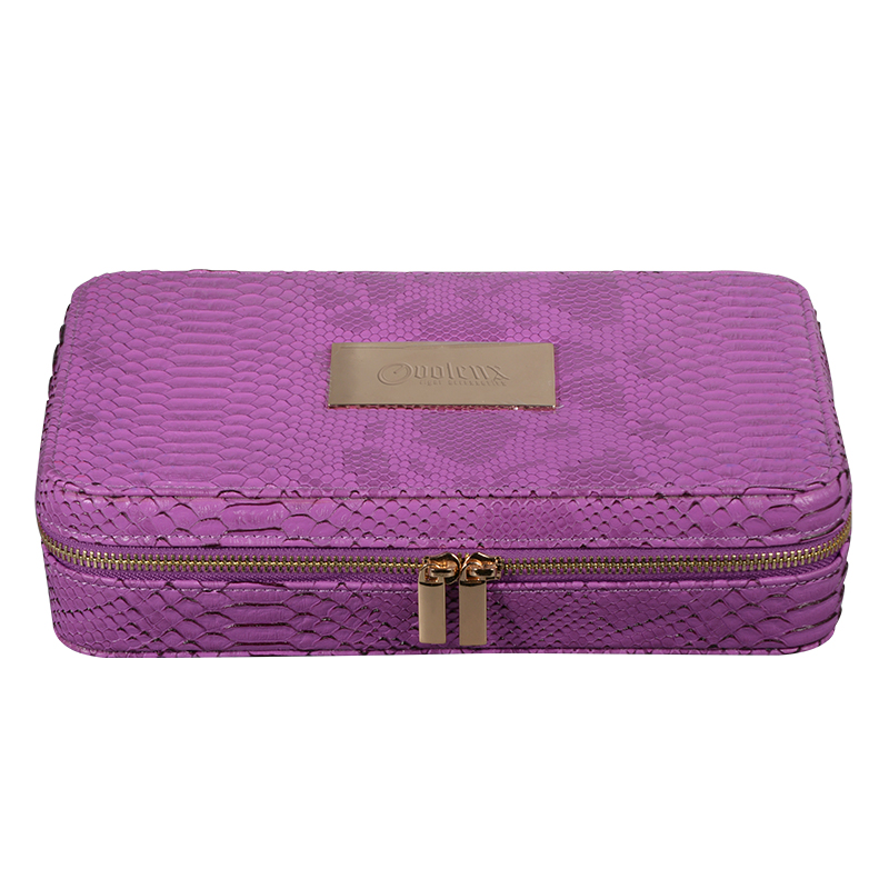 High quality crocodile pink color leather paper perfume box 2