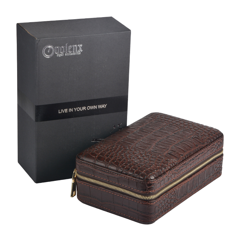Factory Wholesale Spanish Cedar Humidor Cases Travel Leather  Cigar Case 15