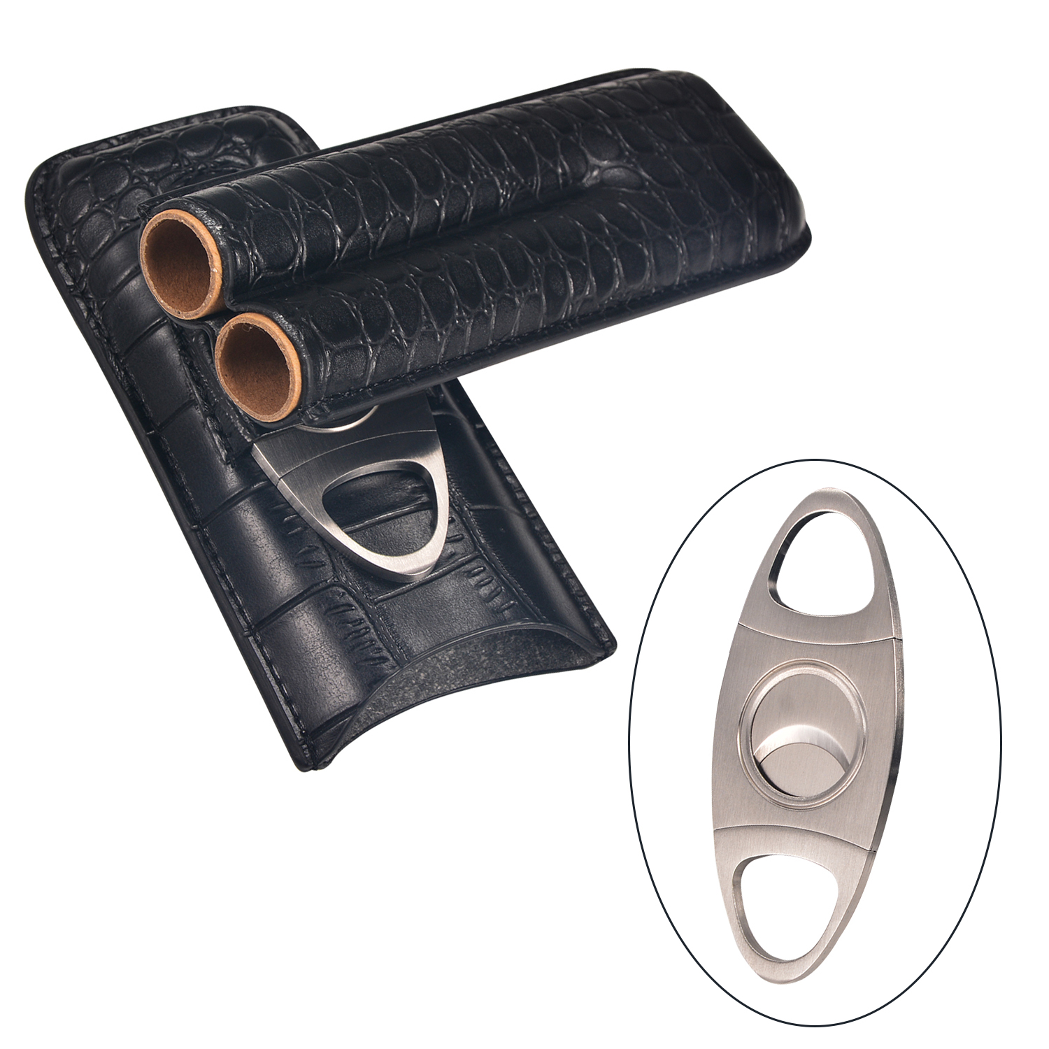 New design portable travel PU leather cigar case 11