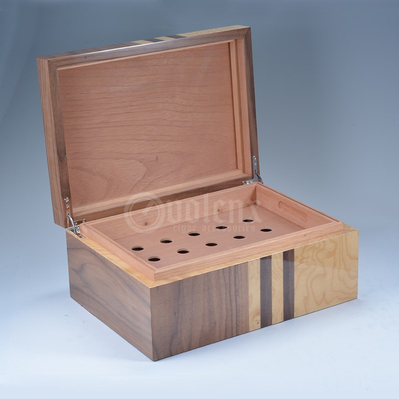 Carbon Fiber Grain Texture Luxury Cigar Humidor Cedar Wooden 12
