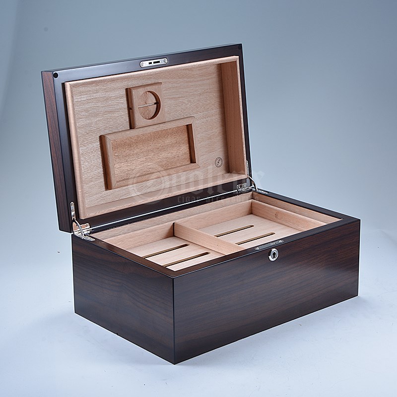 Cigar Humidor Box With Finger Print Lock Cigar Cabinet Humidor Large 10
