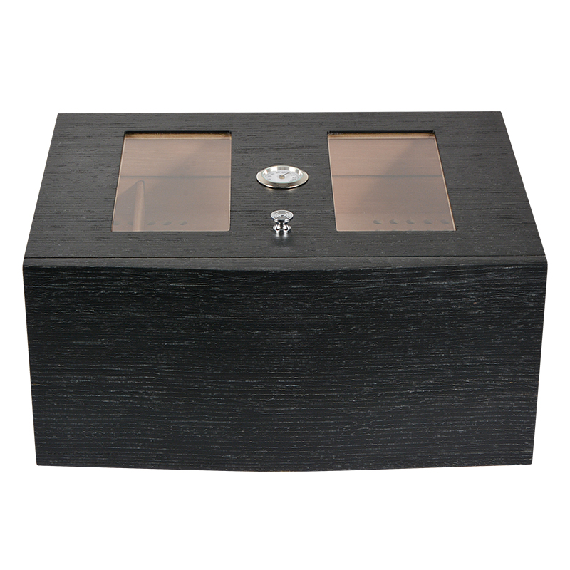 High Glossy Wooden Cigar Humidor Box With Glass Design 5