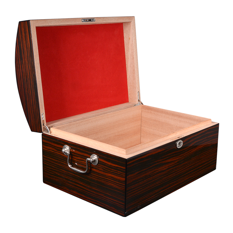 Wooden box Wholesale Simple Style Spanish Cedar Wood Cabinet Cigar Humidor Glass Top 2