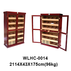 Hot seller Spanish Cedar Wood Cabinet Cigar Humidor with drawer for cigar display 33