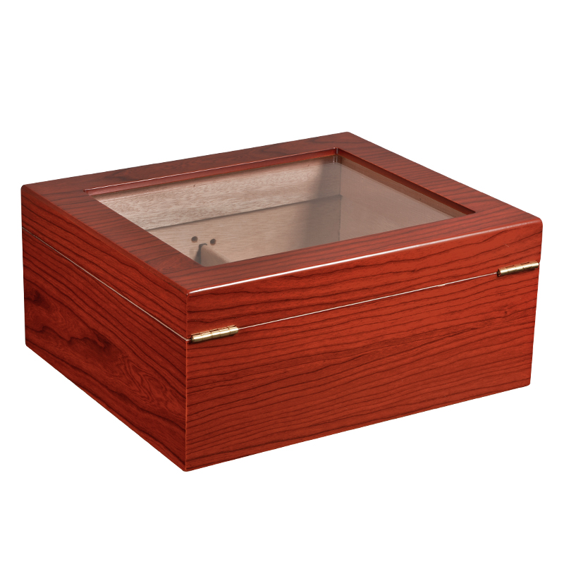 High class luxury glass top cigar humidor 25-50ct cigars with factory price 6