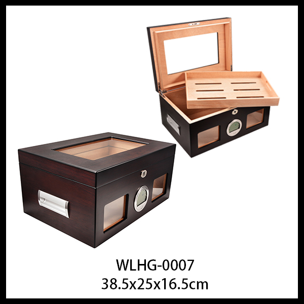 Hot seller cigar humidor wooden cigar box with hygrometer and humidifier 4
