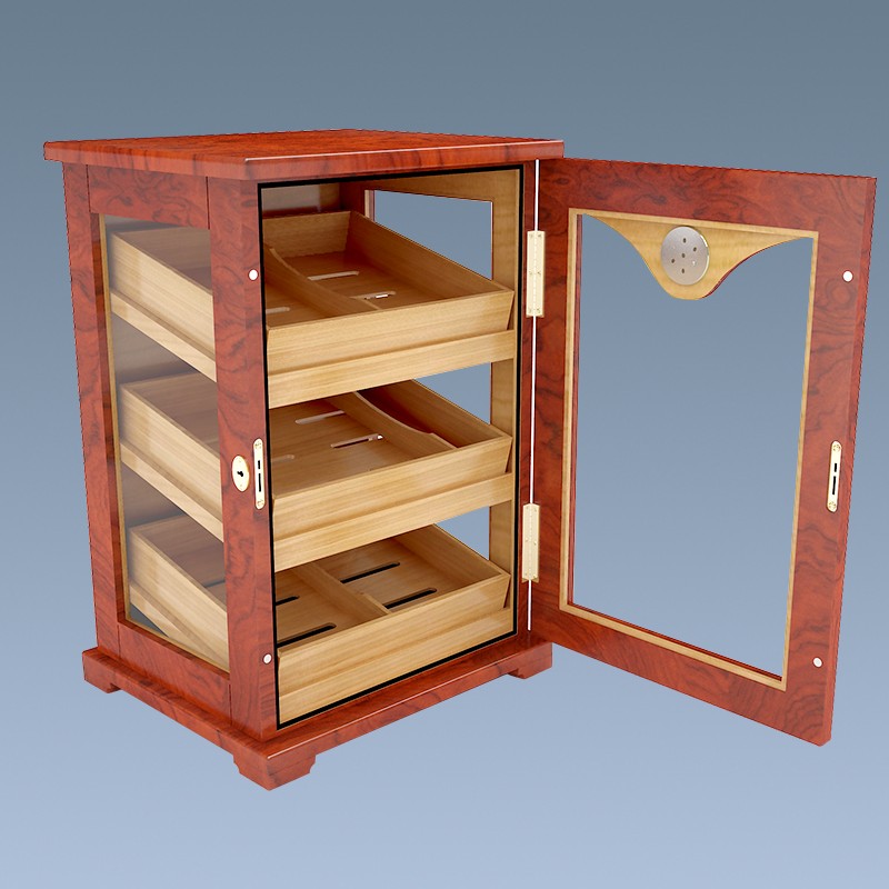 Three Trays Small Wood Cabinet For Cigars 13
