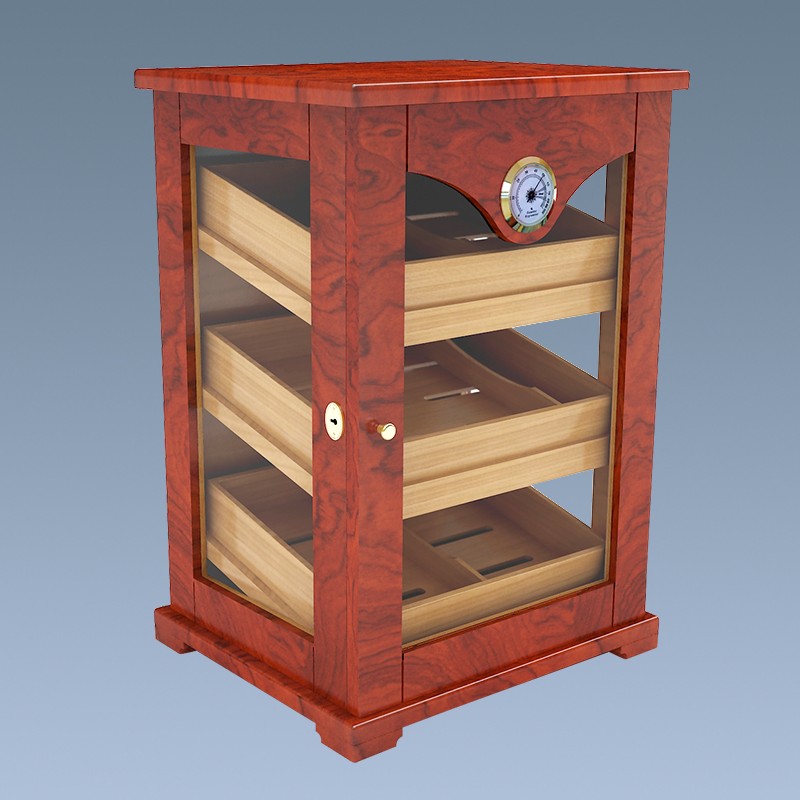Three Trays Small Wood Cabinet For Cigars 7