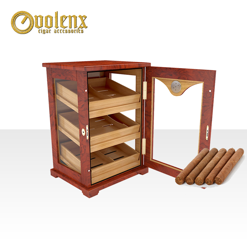 2020 Matte wooden stand cabinet spanish cedar tray Cigar Humidors 3