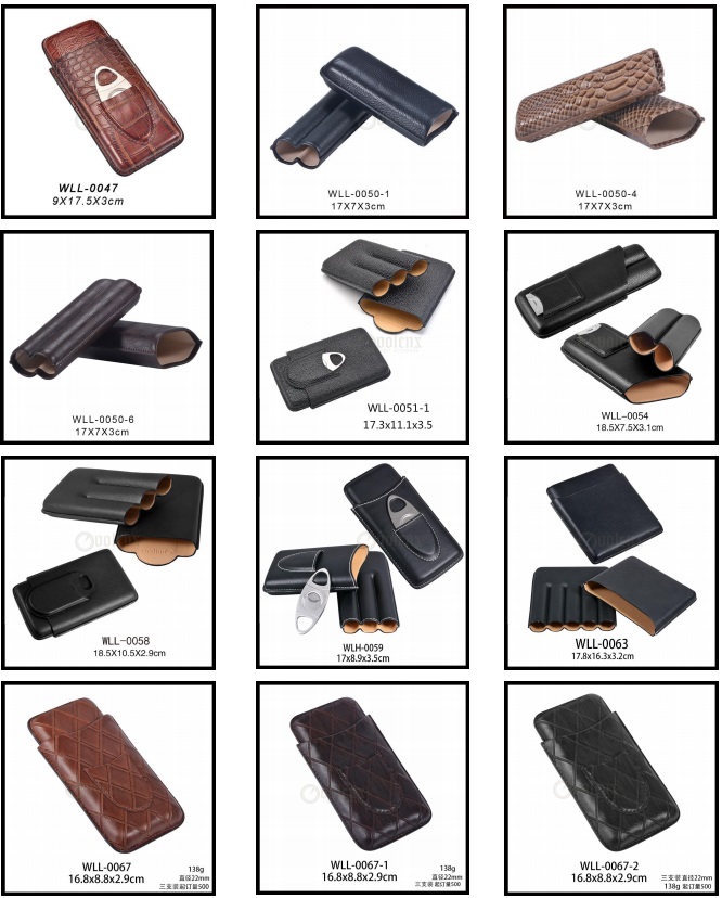 Customized leather cigar case WLL-0073 Details 9