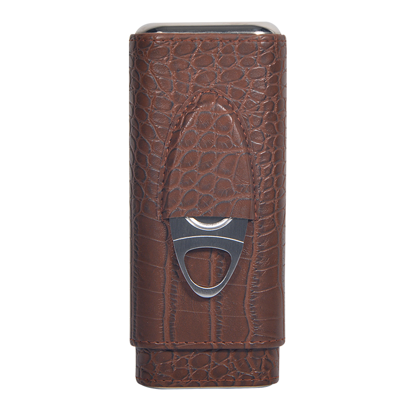 Travel Cigar Leather Case with Cutter Humidor Cigar Case 4