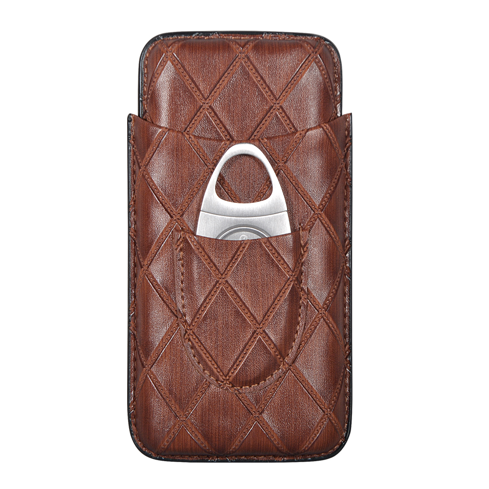  High Quality Brown cigar leather case 5